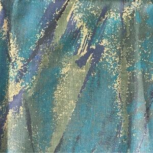 NWT Vintage MCM David & Dash Green Gold Abstract Marble Cotton Fabric 35 x 56